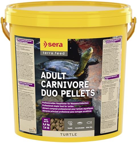 sera Turtle Adult Carnivore Duo Pellets 10L (3,4kg) | Nourriture pour Tortues Aquatiques Adultes | Aliment Premium Tortue Adultes | Nourriture Tortue d'eau | Reptiles et Amphibiens