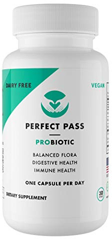 PERFECT PASS Probiotic, Natural Bacillus Spore Human Strains with 100% Survival Rate Through Stomach Acid and Bile for Gut and Digestive Wellness, Vegetarian, 30 Capsules