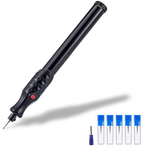 Elektrischer Mikro-Gravierstift Carve Gravierwerkzeug Kit schnurloser Präzisionsgravierer mit externem 5 austauschbaren Diamantspitze Bit für DIY Schmuckherstellung, Metall, Glas, Holz, Leder