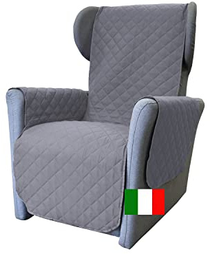 Moonange - Funda para Poltrona - Funda sofá - Asiento 55 cm - Funda para sillón Impermeable - Protector de Muebles Reversible - Antimanchas - Antideslizante - Resistente a los arañazos - Color Gris
