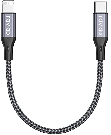 RAVIAD USB C Lightning-kabel 0,5 m [MFi certifierad] Phone laddningskabel Power Delivery nylon typ C till Lightning laddningskabel för Phone 13/13 Pro/13 Pro Max/13 Mini/12/12 Pro Max/12 Mini/11 Pro/X/XS/XR/SE