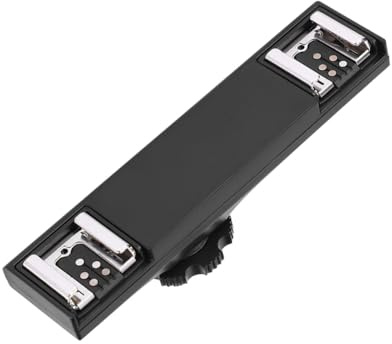 Dual Hot Shoe Splitter Staffa per doppio flash Staffa per luce video Supporto Speedlite Doppia staffa estensione adattatore per piastra montaggio per slitta fredda per fotografia DSLR(SLR Camera 2)