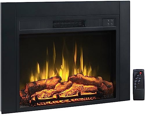 Efiretric® Adam Electric Fireplace Insert with Front Trim Kit, 23 W x 17 H (EF447) with Front Trim Kit, 1500W Heater, Remote Control