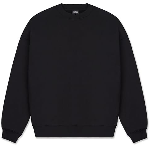 Johnny Urban Sudaderas Hombres & Mujeres Negro - Carter - Jersey Sudadera Sin Capucha - Oversize Crewneck Sweatshirt - Basic Unisex Pullover - Cuello Redondo