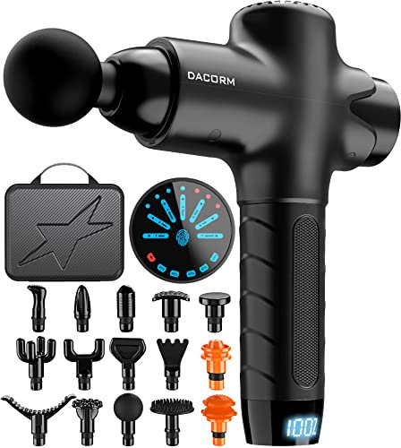 Massagepistole Massage Gun Elektrisches Massagegerät, Muskel Massagepistole mit 15 Massageköpfen, Handmassagegerät für Nacken Schulter Tiefen, Black