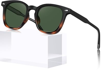 STGATN Retro Herrsolglasögon - Fyrkantiga Acetatglasögon för Män & Kvinnor med UV400-skydd ST66515