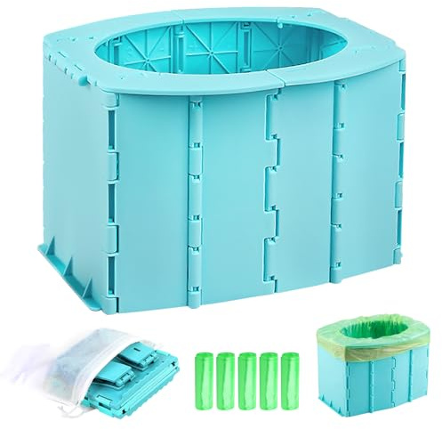 Toilette per Bambini Portatile, Pieghevole Toilette per Bebè, Vasino da Viaggio, Toilette Pieghevole per Bambini, Pieghevole Sedile per WC, Sedile WC Portatile per Neonati con Sacchi Spazzatura