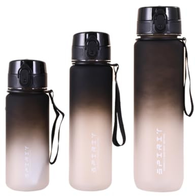 Xingdianfu Sportvattenflaska 500 ml, 650 ml, 1 000 ml stor drickflaska, läckagesäker, fitnessvattenkopp utomhusvattenflaska näbbkopp vattenglas (svart – vit, 650 ml)