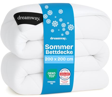 DREAMWAY – Piumino invernale 200x200 cm – 450GSM con imbottitura in poliestere – Piumino Letto Una Piazza e Mezza – Certificato Oeko-Tex – Lavabile in lavatrice a 60°C