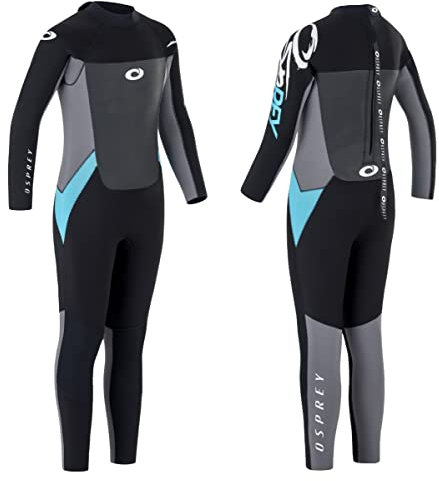 Osprey Mädchen Origin Surfanzug, schwarz/blau, Large kurz