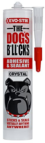 EVO-STIK THE DOG'S B*LL*CKS Adhesive & Sealant, Solvent Free, High Strength, Multi-purpose, Waterproof, Colour: Crystal Clear, Size: 290ml