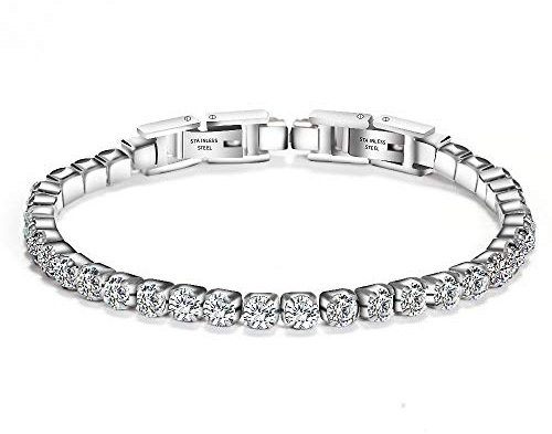 Orphelia rostfritt stål tennisarmband ASG-055, 19 cm, Sten Icke-dyrbar metall Sten, Cubisk Zirconia