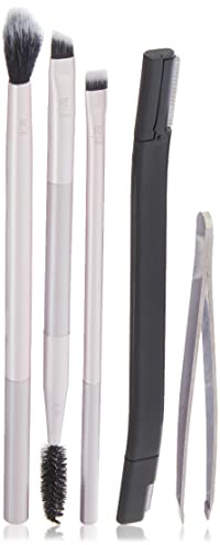 Real Techniques Limited Edition Brush, Blend, and Brow Holiday Kit, Stocking Stuffer, Brow Sculpting, Trimming, and Shaping, 5 Piece Gift Set