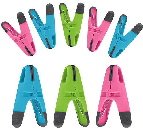 Pegs It Soft Grip Clothes Pegs, 24 Pcs, Blue, Green, Hot Pink, Plastic, Spring-loaded, Stainless Steel