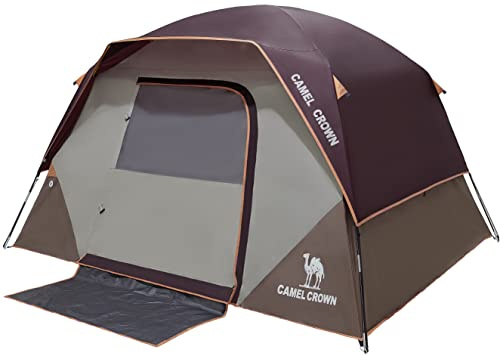 CAMEL CROWN Tents for Camping 4 Person Waterproof Tent Quick Setup Folding Outdoor Backpacking Tents Family Hiking