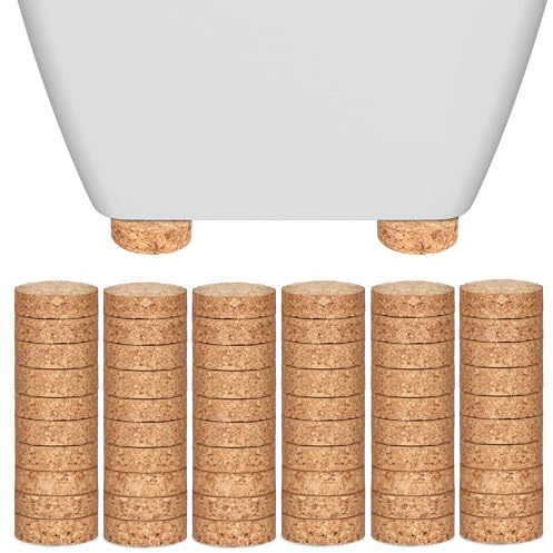 Winter Shore Dessous de Pot de Fleur en Liège Invisibles (Lot de 60) - 5 x 1,5 cm Cale Pot de Fleur - Antidérapants - Jardinières, Terrasse, Jardin, Patio, Carrelage, Sol en Pierre, Intérieur