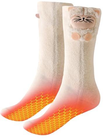 CYCYHEAT Calze riscaldate per bambini, bianco, M