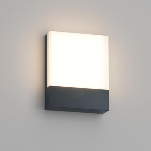 Howskys 24W LED Wandleuchte aussen, 3000K Warmweiß Außenwandleuchte, außenleuchte wand für Terrasse Eingang Garten, Aluminium, IP65 Wasserdicht, Anthrazit