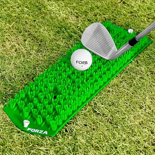 FORZA Golf Fairway Mat [40cm x 12cm] | Portable & Durable Golf Hitting Mat with Tee Holder – Lightweight & Compact for Practice Anywhere – Compatible with All Golf Clubs