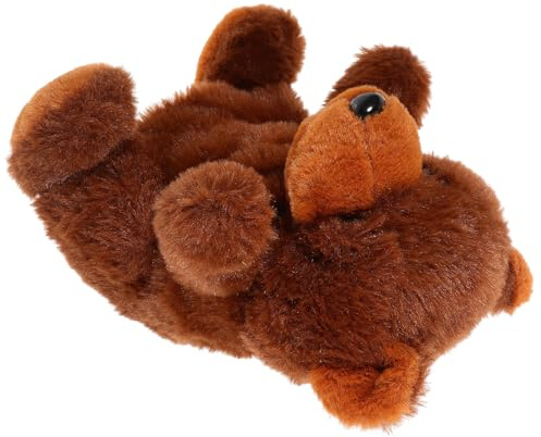 MOLUCKFU Pupazzo Mano Orso Bruno Morbido in Peluche per Giocattolo Educativo Interattivo per Raccontare Storie e Sviluppare Abilità Motorie Marionetta Animale per Giochi Genitore-figlio