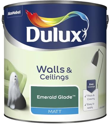 Emerald Glade Walls & Ceilings Matt Emulsion Paint 2.5L – Smooth Creamy Finish, Quick Dry, Low VOC, Easy Application for Interior Walls & Ceilings