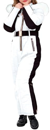 mojingder Schneeanzug Kinder Unisex, Schneeoverall Mädchen Jungen, Winddicht Wasserdicht Skianzug mit Kapuze,Winteroverall Herren,Winteraktivitäten im Freien