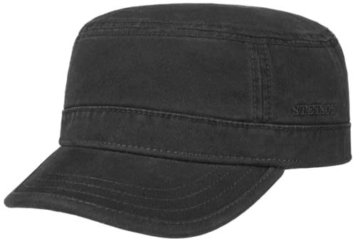 Stetson Gosper Army Urban Cappellino da Donna/Uomo - Capellino Army in Cotone - Cappellino Militare con Protezione UV - Cappello Estivo e Invernale - Berretto Nero S (54-55 cm)