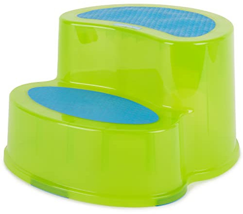 Bieco Tritthocker Kinder Grün | Zweistufiger Hocker Kinder | Bad | Tritt | Kindertreppe | Badezimmer | Zweistufig | Step Stool für Waschtisch und Kinderwaschbecken | Kindertritt | Toilettenhocker