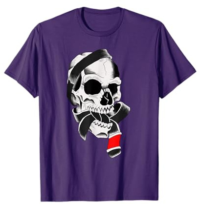 Tshirt - Brazillian Jiu-jitsu Skull with BJJ black belt T-Shirt