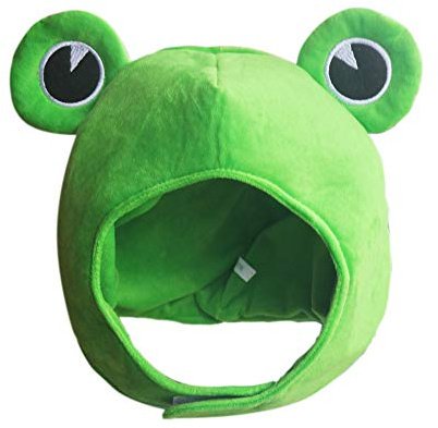 Soarsue Cute Plush Frog Hat Cap for Halloween Costume Cosplay Party (green)