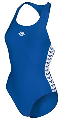 Arena Icons Racer Back Bañador de Una Pieza para Mujer, Secado Rápido, Bañador Deportivo en Tejido Ecológico Maxfit Resistente al Cloro y a la Sal con Protección UV UPF 50+