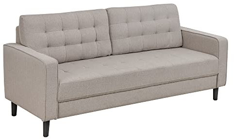 Baroni Home Sofá de 3 plazas, tapizado en Tejido Transpirable Acolchado, diseño Moderno, Color Beige