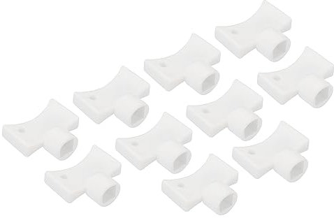 PATIKIL Radiatore Valvola Chiavi, 10pz Plastica Quadrata Presa Foro Sfiato Aria Valvola Chiave Chiave Idraulica Spurgo Strumento per Radiatore Riscaldatore e Rubinetto, Bianco
