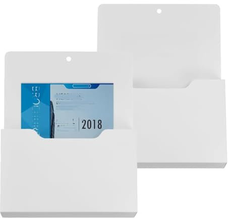 2 Stück Magnetischer Aktenhalter, A4 Dokumentenhalter Papiere Briefhalter Bürobedarf Aufbewahrung, Magnetischer Stiftehalter, Magnetischer Papierhalter Dokumentenhalter mit Starkem Magneten, Weiß