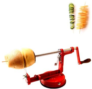 ZLXHDL Edelstahl Spiralschneider für Kartoffeln – Manueller Kartoffelschneider für Spiralkartoffeln, Zucchini, Rettich – Kartoffelspiralenschneider für Zuhause & Grill