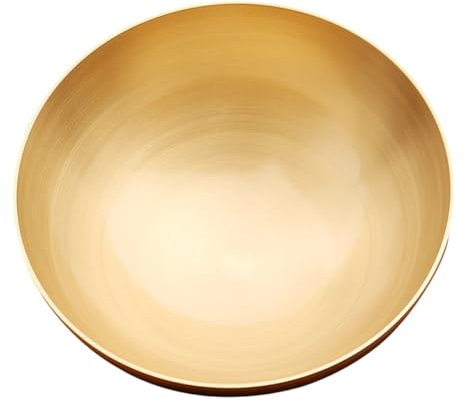 Amosfun Cuenco de Latón Dorado Brillante Cuenco de Budista Decoración de Bodas Plato Decorativo Religioso para El Hogar