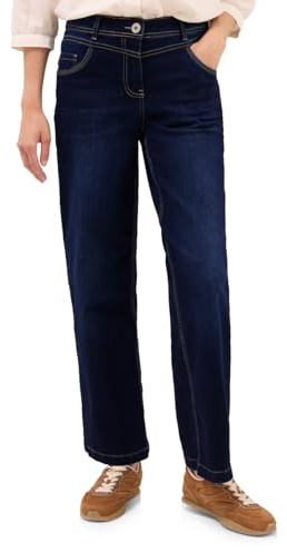 Cecil 3716113 Jean à Jambe Large, Bleu foncé délavé, 36W / 32L Femmes