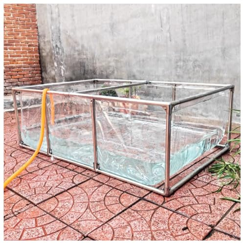 Laghetto per acquario, piscina, laghetto trasparente pieghevole, acquario in PVC per koi, laghetti per pesci da esterno, acquario, laghetto per koi, laghetto fuori terra, laghetto per tartarughe(Chiar