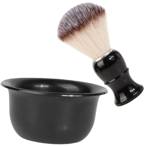 Veemoon Kit da Barba Uomo Pennello e Ciotola da Rasatura, Set 2 Pezzi per Cura Barba Quotidiana e Pulizia, Accessori Rasatura Maschile
