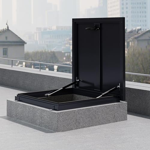 Kgfvesdc Tapa De Salida De Techo,Cubierta De Tragaluz De ático,Acceso a Pozo De Metal Resistente a La Intemperie,Ventana De Techo(Diámetro interior:800 * 800mm/Diámetro exterior:910 * 910mm)