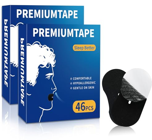 Shiptree 92 Piezas Cinta Bucal para Dormir, Parches Anti Ronquidos, Mouth Tape Tiras Mouth Tape for Sleeping, Sleeping para Respirar Menos Por la Boca Cintas Anti Ronquidos, Tiras Bucales Mejore