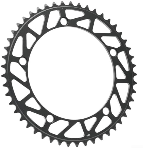 TDCuizent Plateau en alliage d'aluminium 144BCD à vitesse unique 48T 49T 51T Pignon fixe usiné CNC pour vélo de course avec finition anodisée dure et léger (BCD144-49T)