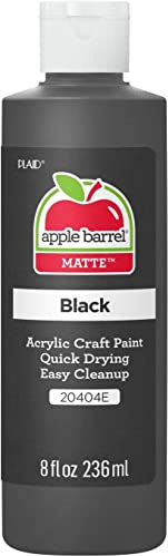 Apple Barrel Acrylic Paint in Assorted Colors (8 Ounce), 20404 Black, 236 ml (Pack of 1)