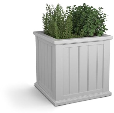 Mayne 4838-W Cape Cod 20x20 Square Polyethylene Planter, 20 x 20, White