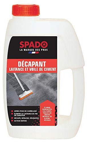 SPADO - Décapant laitance et voile de ciment - Décape et détache - Nettoie et dégraisse - Elimine ciment, calcaire, rouille et plâtre - Action rapide - 1 L - Fabriqué en France