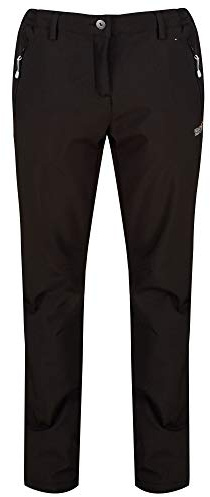 Regatta Women's Geo II Softshell Walking Trousers - Perfect for Outdoors, Walking, Hiking & Camping Black