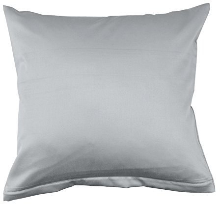Lorena Uni Classic Mako-Satin Kissen Bezug einfarbig Baumwolle (Silber, 40 cm x 60 cm)