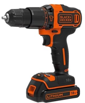 BLACK+DECKER BDCHD18S32 trapano a percussione senza fili 18 V – 32 accessori + Borsa di stoccaggio, 18 V, Orange, Set di 2 pezzi
