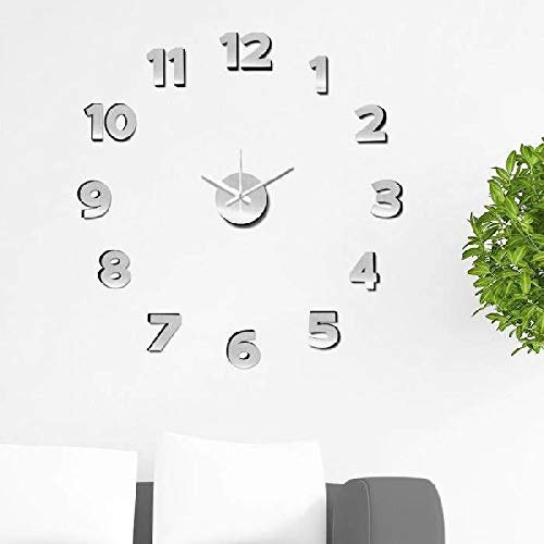 Dcasa Adhesivo Aluminio Pared Relojes de Chimenea Decoración del hogar Unisex Adulto, Color, única