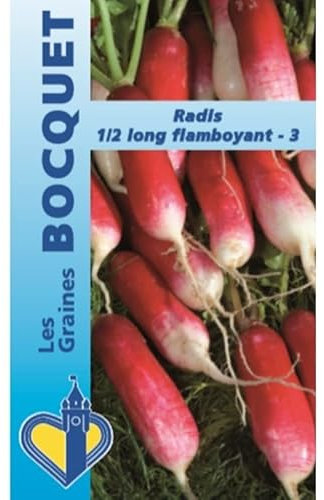 Sachet de graines de Radis demi long Flamboyant-3-10 g - légume racine - LES GRAINES BOCQUET